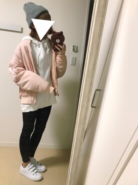 Emoda エモダ のブルゾン ピンク系 を使った人気ファッションコーディネート Wear