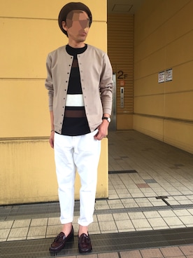 「MR.OLIVE（ミスターオリーブ）のアイテム（ハンチング/ベレー帽）」を使った、　　好き好きシャーツさん（メンズ・175cm）の夏コーディネート