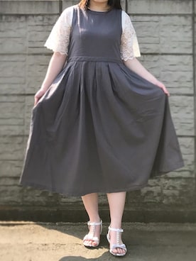 「ぽっちゃり、夏」｜「アイテム（ワンピース/ドレス）」を使った、ayamiさん（レディース・164cm）の夏コーディネート