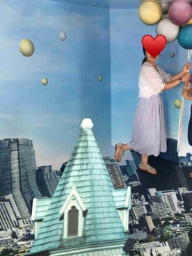 「GU（ジーユー）のアイテム（シャツ/ブラウス、ホワイト系）」を使った、 momosanさん（レディース・168cm）の夏コーディネート