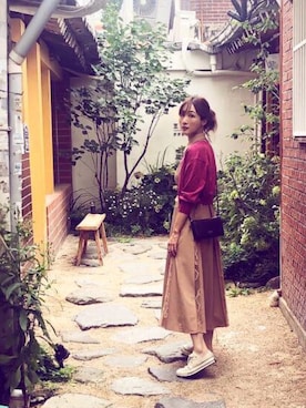 「アイテム（ドレス）」を使った、Nabiさん（レディース・168cm）の秋コーディネート