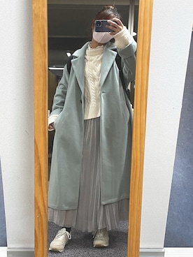 「GRL（グレイル）のプリーツスカート（スカート）」を使った、ぴろんさん（レディース・160cm）の冬コーディネート