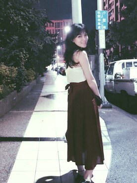 「H&M（エイチ・アンド・エム）のアイテム（タンクトップ）」を使った、chian1029さん（レディース・165cm）の秋コーディネート