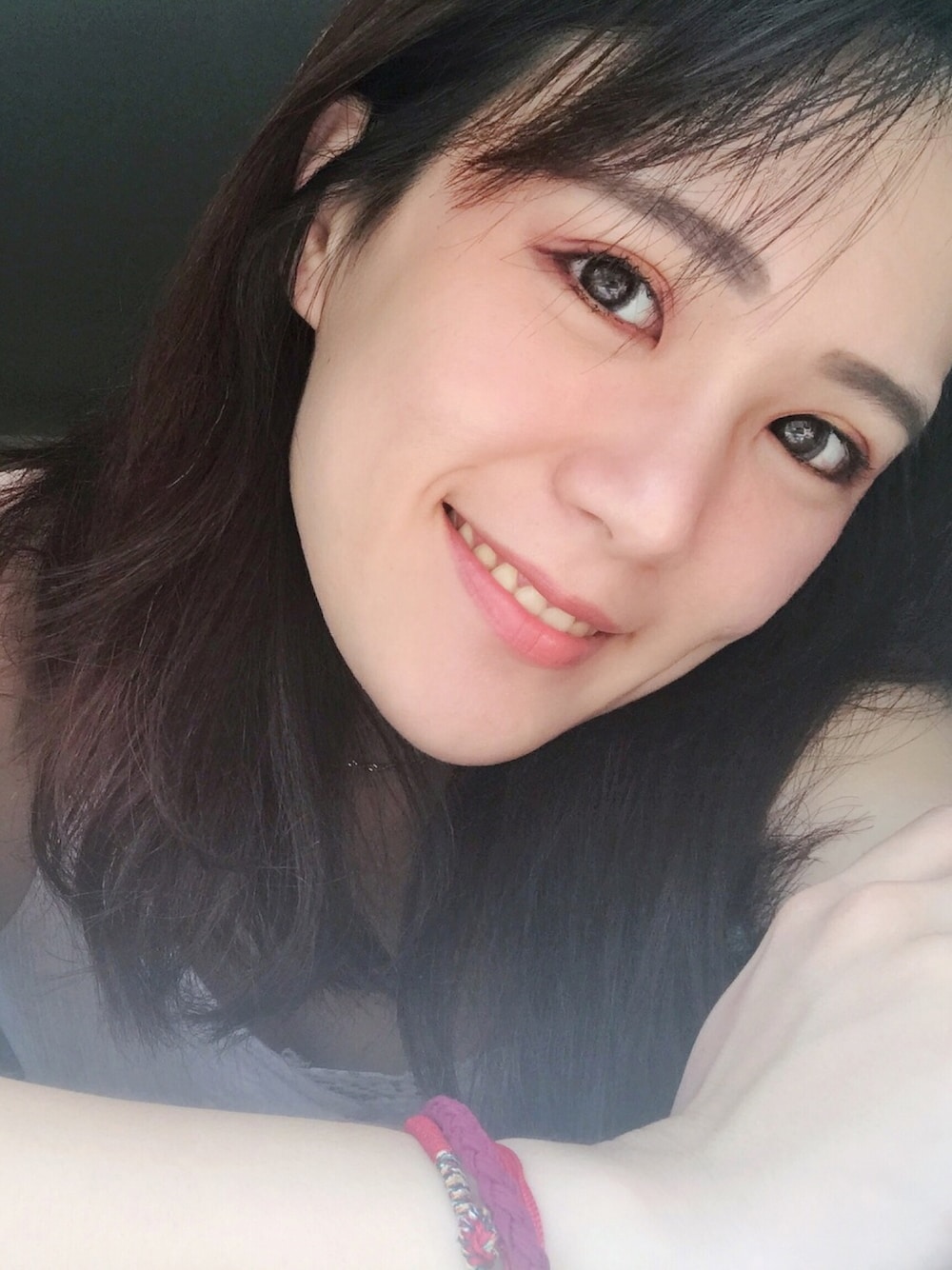 「pink、makeup、nyx、date style♡、summer、LOVE、fashion blogger」｜「海昌のアイテム（コンタクトレンズ・カラコン、グレー系）」を使った、chian1029さん（レディース・165cm）の春コーディネートの1枚目の写真