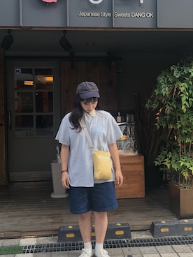 「韓国旅行」｜「アイテム（バッグ）」を使った、ひかりさん（レディース・155cm）の夏コーディネート