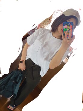 「Daniel Wellington（ダニエルウェリントン）の販売終了クラシックペティット アッシュフィールド32mm（アナログ腕時計）」を使った、703さん（レディース・155cm）の夏コーディネート