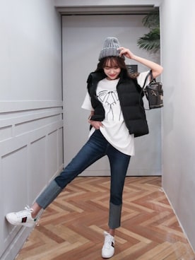 「DABAgirl（ダバガール）のアイテム」を使った、DABAgirlさん（レディース・164cm）の冬コーディネート