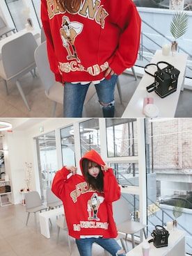 「フードパーカー」｜DABAgirlさん（レディース・164cm）の冬コーディネート