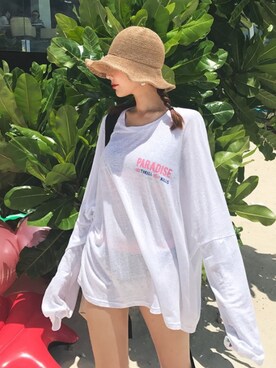 「DABAgirl（ダバガール）のアイテム」を使った、DABAgirlさん（レディース・164cm）の夏コーディネート