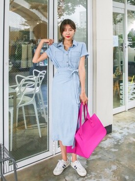 「DABAgirl（ダバガール）のアイテム」を使った、DABAgirlさん（レディース・164cm）の夏コーディネート