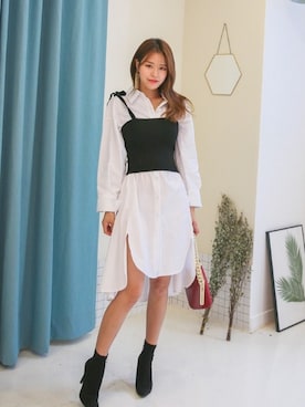 「シャツワンピ」｜DABAgirlさん（レディース・164cm）の秋コーディネート