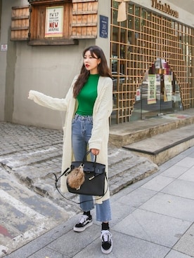 「ロングカーディガン」｜DABAgirlさん（レディース・164cm）の秋コーディネート