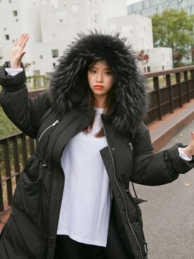 「オルチャンファッション」｜「アイテム（その他アウター）」を使った、DABAgirlさん（レディース・164cm）の秋コーディネート