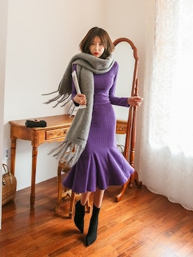 「DABAgirl（ダバガール）のアイテム」を使った、DABAgirlさん（レディース・164cm）の冬コーディネート