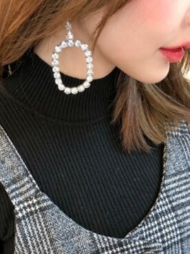 「オルチャンファッション」｜「アイテム（アクセサリー）」を使った、DABAgirlさん（レディース・164cm）の冬コーディネート
