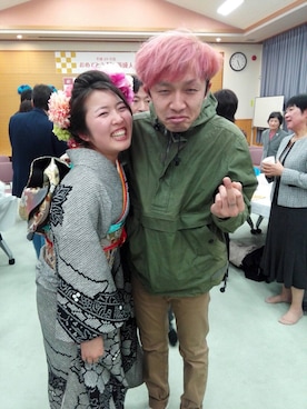 「成人式」｜「アイテム（その他アウター）」を使った、よさん（メンズ・172cm）の冬コーディネート