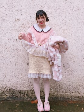 「Handmade（ハンドメイド）のアイテム（ピーコート）」を使った、kukkiさんさん（レディース・158cm）の冬コーディネート