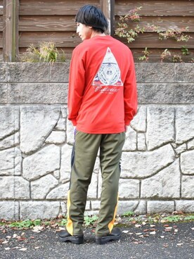 赤ロンt のメンズ人気ファッションコーディネート Wear