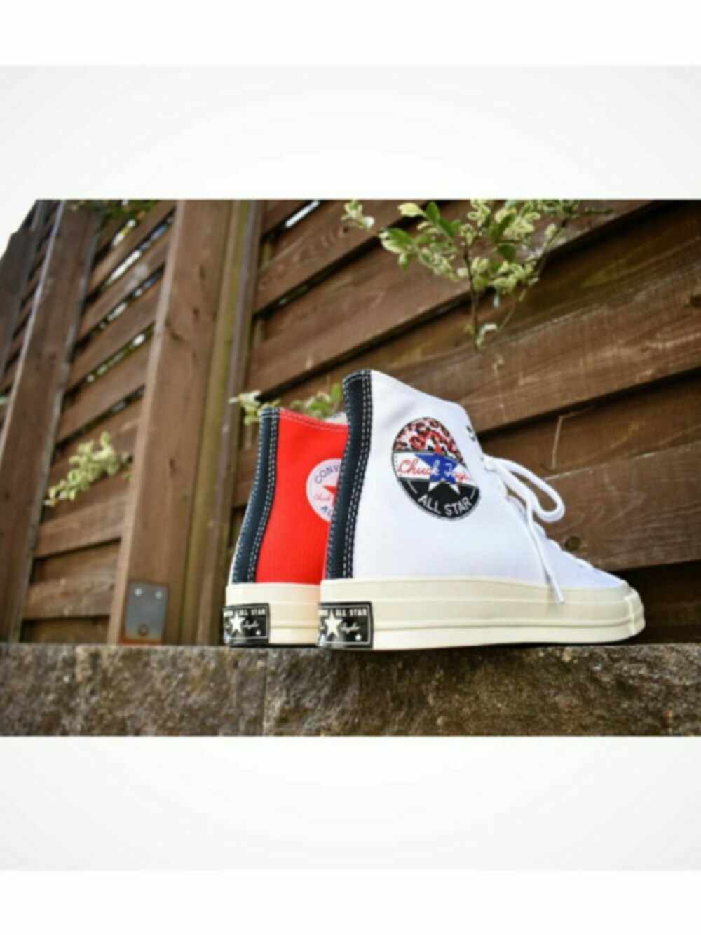 「ハイカットスニーカー、コンバース オールスター、ootd、チャックテイラー、allstar、コンバース ハイカット、赤スニーカー、フォローミー、ひょう柄スニーカー、ct70」｜「CONVERSEのアイテム（スニーカー、その他）」を使った、rinceauxさん（メンズ・171cm）の秋コーディネートの1枚目の写真
