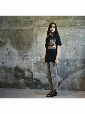 「BASISBROEK（バシスブルック）のアイテム（パンツ）」を使った、rinceauxさん（レディース・166cm）の春コーディネート