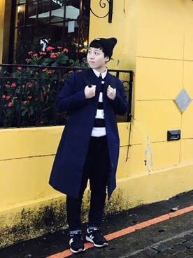 「OVERKILL inc.（オーバーキル）のアイテム」を使った、蕭涵勻さん（レディース・158cm）の冬コーディネート