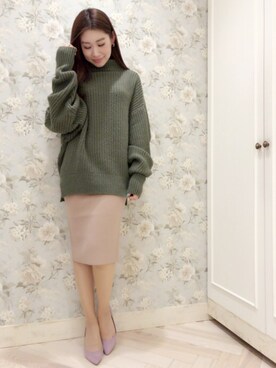 「L'EST ROSE（レストローズ）のアイテム（トップス）」を使った、Mana_Mikaさん（レディース・160cm）の冬コーディネート