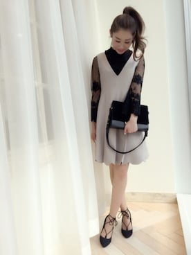 「L'EST ROSE（レストローズ）のアイテム（バッグ）」を使った、Mana_Mikaさん（レディース・160cm）の冬コーディネート