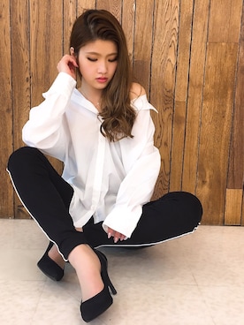 「ESPERANZA（エスペランサ）のアイテム」を使った、ななちむさん（レディース・156cm）の春コーディネート