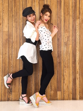 「Bershka（ベルシュカ）のアイテム（シャツ/ブラウス）」を使った、ななちむさん（レディース・156cm）の春コーディネート