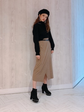 「ESPERANZA（エスペランサ）のアイテム（ブーツ）」を使った、ななちむさん（レディース・156cm）の秋コーディネート