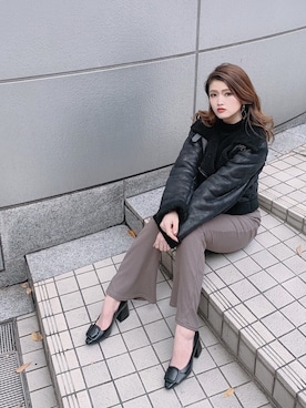 「ESPERANZA（エスペランサ）のアイテム（パンプス）」を使った、ななちむさん（レディース・156cm）の冬コーディネート