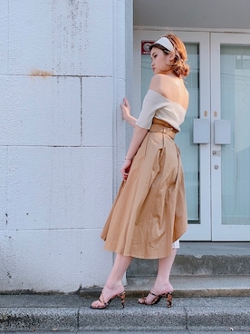 「ESPERANZA（エスペランサ）のアイテム（サンダル）」を使った、ななちむさん（レディース・156cm）の春コーディネート