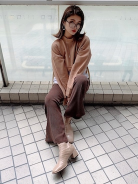 「ESPERANZA（エスペランサ）のアイテム（ブーツ）」を使った、ななちむさん（レディース・156cm）の秋コーディネート