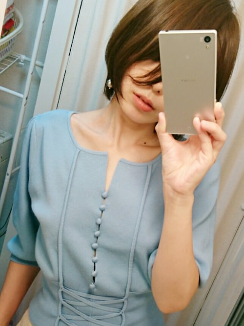 Ameri（アメリ）の「CORSET LIKE KNIT（ニット/セーター）」 - WEAR