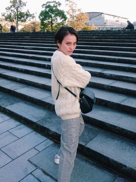 「アイテム（ピアス（両耳用））」を使った、AYAKA IDEさん（レディース・164cm・20代）の冬コーディネート