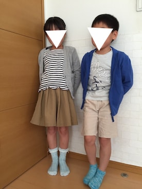 「マリンコーデ」｜「アイテム（スウェット）」を使った、kさん（キッズ・120cm）の春コーディネート
