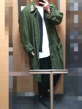 「no brand（ノーブランド）のアイテム（モッズコート）」を使った、ゆーやさん（メンズ・170cm）の冬コーディネート