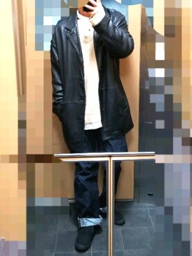 「no brand（ノーブランド）のアイテム（トレンチコート）」を使った、ゆーやさん（メンズ・170cm）の春コーディネート