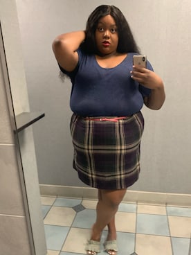 「plaid」｜「アイテム（スリッポン）」を使った、Imani Alicia Smithさん（レディース・175cm）の夏コーディネート