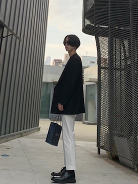 「サングラススタイル」｜「アイテム（スラックス）」を使った、翔貴さん（メンズ・174cm）の冬コーディネート