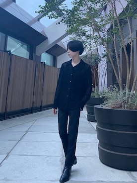 スラックスを使った ブラックスキニー のメンズ人気ファッションコーディネート Wear