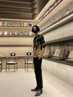 「アイテム（ピアス（両耳用）、ホワイト系）」を使った、翔貴さん（メンズ・174cm）の春コーディネート