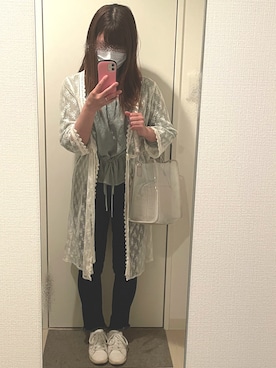 「レースカーディガン」｜ぴちゃんさん（レディース・156cm・20代）の夏コーディネート