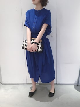 「アイテム（シャツワンピース）」を使った、よこさん（レディース・164cm）の春コーディネート