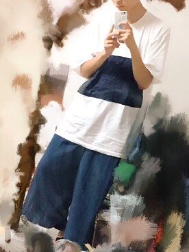 「うたかたのアイテム（シャツ/ブラウス、ホワイト系）」を使った、セナさん（メンズ・181cm）の秋コーディネート