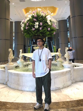 「oqLiq（オークリック）のアイテム（アクセサリー）」を使った、Jimmy Lin🇹🇼さん（メンズ・170cm）の夏コーディネート