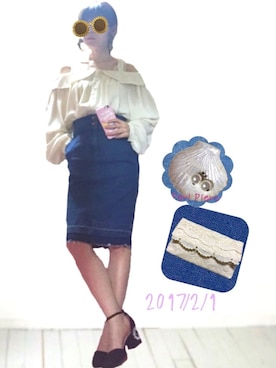 「LOVE BOAT（ラブ・ボート）のアイテム」を使った、幼心の君さん（レディース・152cm）の冬コーディネート