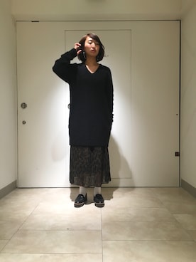 「モヘヤ」｜「アイテム（ワンピース/ドレス）」を使った、kさん（レディース・159cm）の冬コーディネート