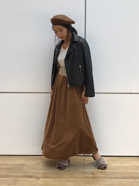 「ADAM ET ROPE'（アダムエロペ）のアイテム（ハンチング/ベレー帽）」を使った、kさん（レディース・160cm）の秋コーディネート