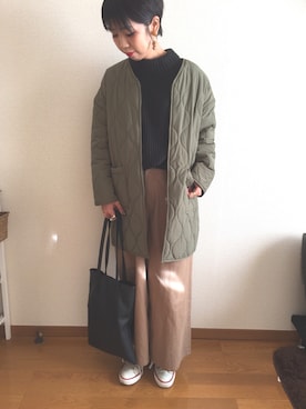 「キルティングコート」｜ham.さん（レディース・165cm）の冬コーディネート